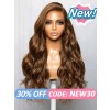Lwigs New Style Top Quality Clean Hairline Brazilian Hair Brown Color Side Part Wavy Hair 360 HD Clear Lace Wigs NEW38