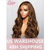 Lwigs New Style Top Quality Clean Hairline Brazilian Hair Brown Color Side Part Wavy Hair 360 HD Clear Lace Wigs NEW38