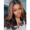 Lwigs Summer Sale 13*6 HD Lace Front Wig Ombre Brown Brazilian Virgin Human Hair Highlight Color Wavy Hair SS01