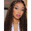Mother's Day Love 5X5 HD Lace Closure Wigs Deep Curly Highlights With Body Wave Virgin Hair MD04