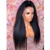 Natural Color Brazilian Kinky Straight Human Hair Wig Yaki Straight Undetectable Lace Front Virgin Hair Wigs Lwigs20