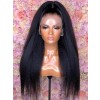 Natural Color Brazilian Kinky Straight Human Hair Wig Yaki Straight Undetectable Lace Front Virgin Hair Wigs Lwigs20