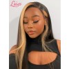 Natural Glueless Pre Plucked 100 Human Hair 360 Lace Wigs Blonde Highlight Brazilian Straight Hair Transparent Lace Front Wig Lwigs115