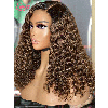 New 2025 Hair Style Trends Brown Hair Color Ash Glueless 360 Lace Real Human Hair Wig Curly Wigs For Black Women NEW21