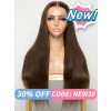 New Arrival Bleached Knots #3 Dark Brown Color Virgin Brazilian Human Hair Silky Straight 360 HD Lace Wigs NEW02