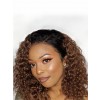 New Arrival Short Curly Hairstyles Ash Brown Ombre Hair Color Wig 360 Lace Brazilian Curly Human Hair Affordable HD Lace Wigs NEW06