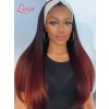 New Arrivals Glueless Wig Affordable #99J Ash Ombre Hair Color Virgin Human Hair Full End Colored Headband Wig Straight Lwigs396
