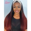 New Arrivals Glueless Wig Affordable #99J Ash Ombre Hair Color Virgin Human Hair Full End Colored Headband Wig Straight Lwigs396