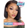New Arrivals Pre-plucked Hairline Brazilian Virgin Human Hair Only $99 Hot Side Part Bob Hairstyle 10 Inch C-Part Lace Wigs Lwigs252