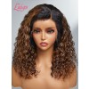 NEW Arrivial 4C Edges Ombre Brown Deep Wave 13x4 Undetectable Lace Front Wig With Mother-Growth Curly Baby Hair Hairline Lwigs41