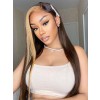 New Listing Highlight Colours 360 Wig HD Lace Blonde Human Hair Wigs Silky Straight Frontal Deep Part Lace Wig NEW07