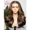 New Style HD Lace 100% Brazilan Virgin Human Hair 13x6 Black/Brown Ombre Highlights Color Body Wave Lace Front Wig NEW05