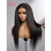 NEW Updated Pre-plucked Natural Yaki Hairline Undetectable Transparent Lace Human Hair 13x4 Kinky Straight Wigs Lwigs43