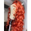ONLY 48H SALE 14 Inch Straight Hair Or Body Wave Wig Styles 150% Density Bleached Knots 13x4 Orange Lace Front Wig Human Hair SP02