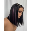 Lwigs Bleached Knots Silky Straight Brazilian Human Hair Short Bob Dress-up 5x5 HD Lace Closure Wigs Pre Plucked Hairline Lwigs719