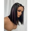 Lwigs Bleached Knots Silky Straight Brazilian Human Hair Short Bob Dress-up 5x5 HD Lace Closure Wigs Pre Plucked Hairline Lwigs719