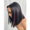 Lwigs Bleached Knots Silky Straight Brazilian Human Hair Short Bob Dress-up 5x5 HD Lace Closure Wigs Pre Plucked Hairline Lwigs719