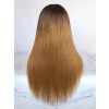 Preplucked Straight Wig Hairstyles HD Lace Baby Hair Brown Ombre Color 360 Lace Front Brazilian Human Hair Wig NEW08