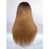 Preplucked Straight Wig Hairstyles HD Lace Baby Hair Brown Ombre Color 360 Lace Front Brazilian Human Hair Wig NEW08