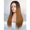 Preplucked Straight Wig Hairstyles HD Lace Baby Hair Brown Ombre Color 360 Lace Front Brazilian Human Hair Wig NEW08