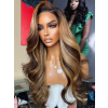 US Warehouse 48H Shipping Highlight Color Body Wave 150% Density Human Hair 13x6 HD Lace Front Wig Single Knots US12