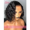 Invisible HD Lace Short Bob Style Deep Curly 100% Unprocessed Human Hair Lace Front Wig For Beginners Lwigs244