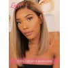 Short Hair Magic Glamorous Ash Blonde Brown Ombre Color Bob Lace Wig Dream Lace Frontal Wigs Single Knots Lwigs346