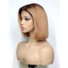 Short Hair Magic Glamorous Ash Blonde Brown Ombre Color Bob Lace Wig Dream Lace Frontal Wigs Single Knots Lwigs346