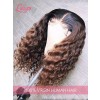 Deep Wave Highlight Chestnut Brown Color Wigs For Black Women Human Hair HD Lace Affordable 13x6 Lace Front Wig Lwigs369