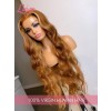 24h Shipping Wavy Hair 13X6 Frontal HD Lace Wigs Pre Plucked And Bleached Blonde Highlights Color Lace Front Wigs Human Hair KC12