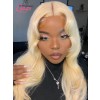 Transparent Swiss Lace 613 Blonde Color Frontal  Lace Wig Thick Body Wave Human Hair With Single Knots Lwigs342