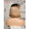 Two Tone Ombre Color #1b14 Light Brown Short Bob Style 100% Brazilian Virgin Human Hair 13X6 Lace Front Wigs [LWigs66]