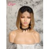 Two Tone Ombre Color #1b14 Light Brown Short Bob Style 100% Brazilian Virgin Human Hair 13X6 Lace Front Wigs [LWigs66]