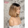 Two Tone Ombre Color #1b14 Light Brown Short Bob Style 100% Brazilian Virgin Human Hair 13X6 Lace Front Wigs [LWigs66]