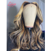 Undetectable HD Lace 13x4 Frontal Wigs Highlights Body Wave With Plucked 190% Density Brazilian Virgin Human Hair MD08