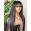 Unprocessed Brazilian Virgin Real Hair Wig For Black Women 360 Dream Swiss Lace Straight Wigs Black Hair With Bangs Lwigs204