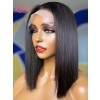 Silk Straight 100% Unprocessed Virgin Human Hair Short Bob Haircut 5x5 HD Lace Closure Wig With Baby Hair Lwigs417