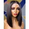 Silk Straight 100% Unprocessed Virgin Human Hair Short Bob Haircut 5x5 HD Lace Closure Wig With Baby Hair Lwigs417