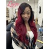 Lwigs 2025 Tax Refund Sale Pre-Plucked #1B Roots Ombre Red Color 22 Inches 200% Density Body Wave 5x5 Lace Closure Wig US01