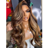 US Warehouse 48H Shipping Highlight Color Body Wave 150% Density Human Hair 13x6 HD Lace Front Wig Single Knots US12
