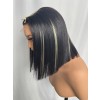 Lwigs Bleached Knots Silky Straight Brazilian Human Hair Short Bob Dress-up 5x5 HD Lace Closure Wigs Pre Plucked Hairline Lwigs719