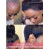 Brazilian Virgin Human Hair Light Yaki 360 Lace Wigs With Ponytail For Black Women Lwigs55