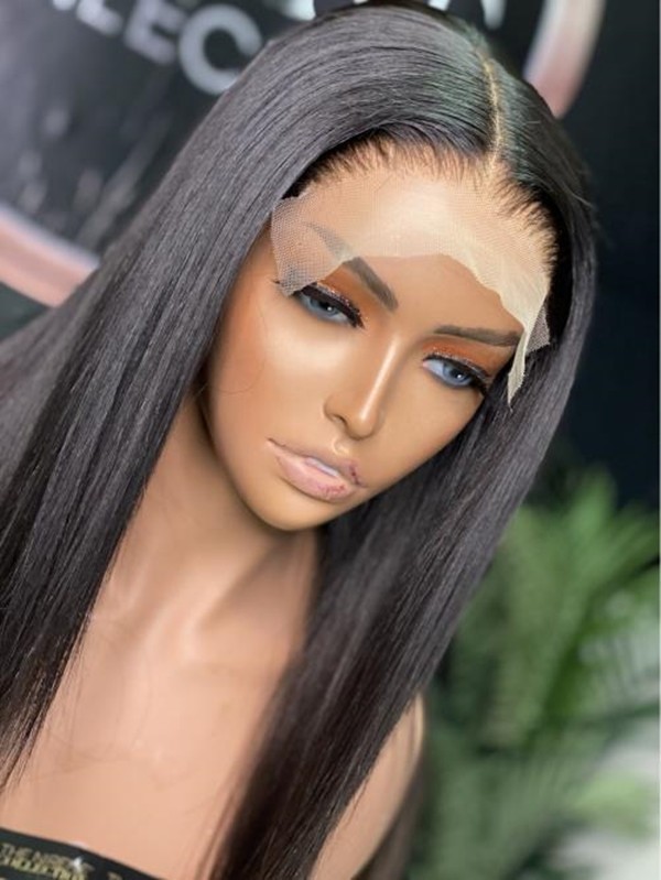 100% Brazilian Hair Glueless Super Fine Invisible HD Lace Wigs Human Hair Lace Front Wigs Silky Straight Hair Lwigs04