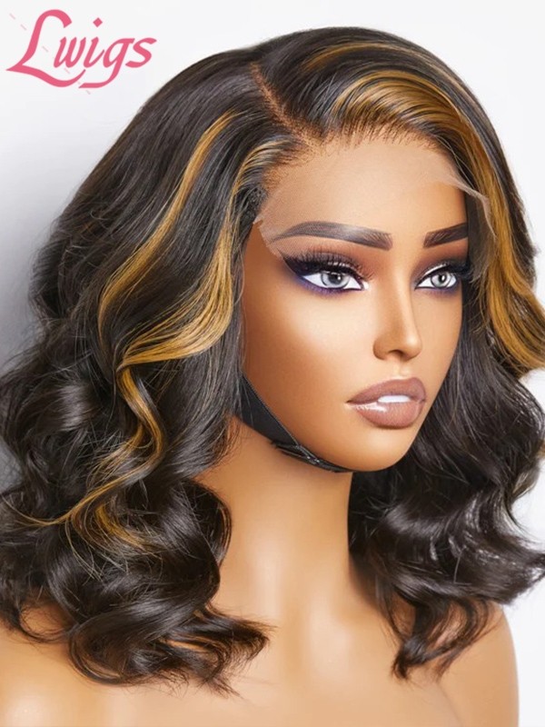 Lwigs New Arrivals Pre Plucked & Pre Bleached Knots 8x6 Dream 007 Lace Wig Quick & Easy Body Wave HIghlight Air Wig PR07