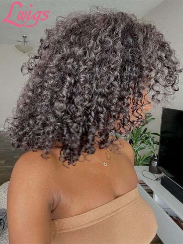 Invisible HD Lace Short Layered Bob Hairstyle Deep Curly 100% Unprocessed Human Hair 13x4 Lace Front Wig For Beginners Lwigs244