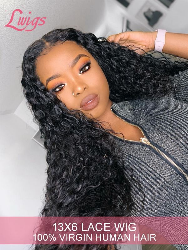 13x6 Deep Parting Curly Hair Lace Front Human Hair Wigs For Black