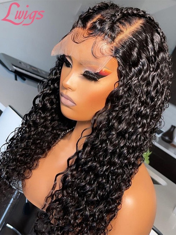 13X6 Deep Parting Curly Hair Lace Front Human Hair Wigs With Baby Hair Pre Plucked Bleached Knots Lwigs188