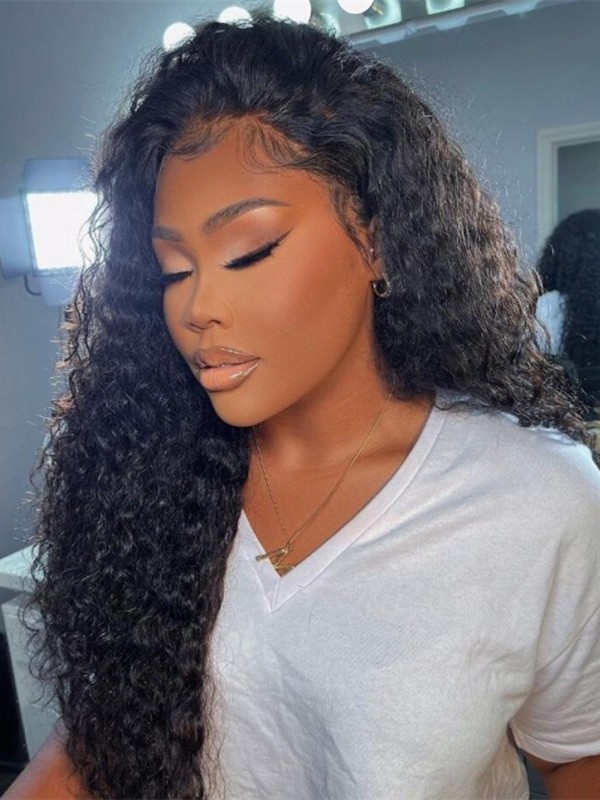 180% Density 13x6 HD Lace Wigs Brazilian Virgin Hair Kinky Curly With Natural Pre-plucked Hairline Lwigs192