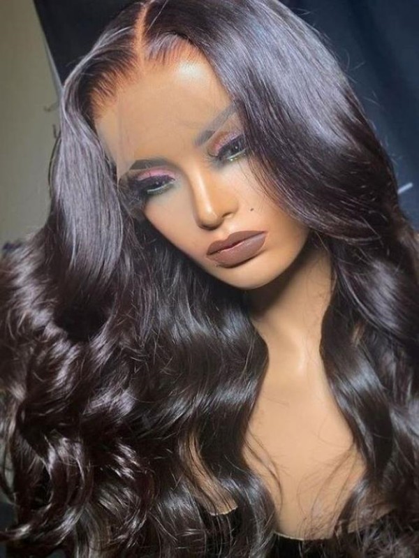 180% Density Human Hair Natural Wave Pre-plucked Hairline Virgin Brazilian Hair 360 Dream Swiss Lace Wigs Lwigs183