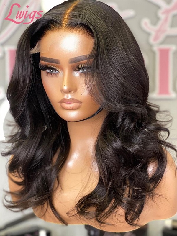 180% Density Human Hair Natural Wave Pre-plucked Hairline Virgin Brazilian Hair 360 Dream Swiss Lace Wigs Lwigs183